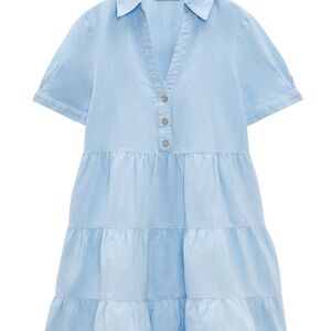 Zara Light Blue Linen Mini Dress